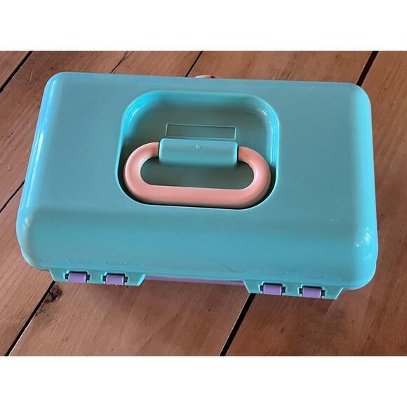 Caboodles on the go girl Seafoam green and purple make up case. travel. - Picture 4 of 5